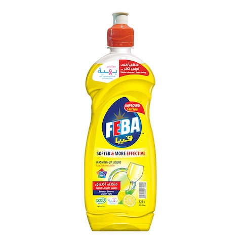 Feba Dishwashing Liquid - Lemon Scent - 520ml
