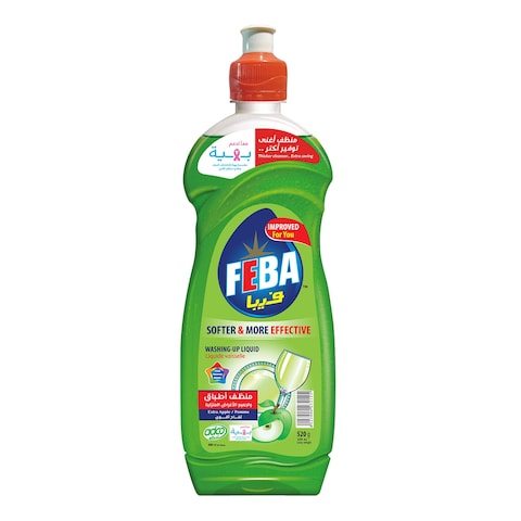 Feba Dishwashing Liquid - Apple Scent - 520ml