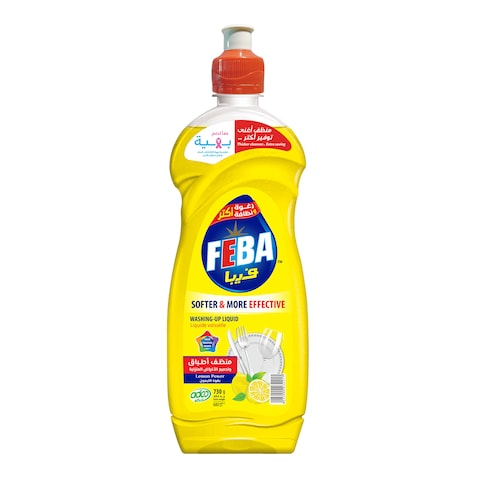 Feba Dishwashing Liquid - Yellow Lemon Scent - 730ml