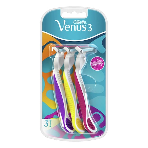 Gillette Simply Venus 3 Plus Disposable Razors for Women - 3 Razors