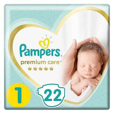Pampers Premium Care Diapers - Size 1 Newborn 2-5 Kg - 22 Diapers