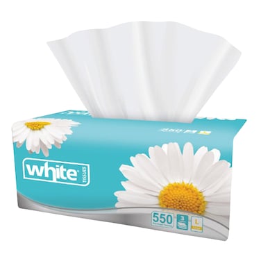 White Facial Tissues - 550 Tissues