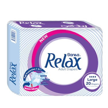 Relax Adult Diapers, Large - 20 Diaper