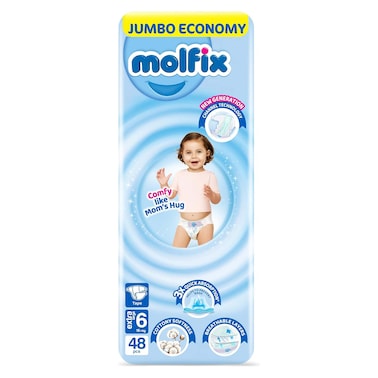 Molfix Baby Diapers - Size 6 X-Large 15+ kg - 48 Diapers