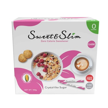 Sweet &amp; Slim Diet Sugar - 100 Sachets