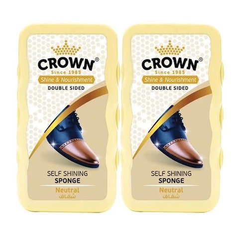 Crown Double Sided Neutral Self Shining Sponge - 2 Pieces