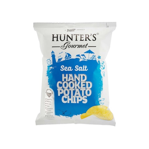 Hunter&#39;s Gourmet Hand Cooked Potato Chips Sea Salt - 125gm