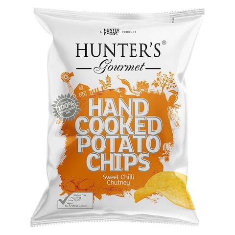 Hunter&#39;s Gourmet Hand Cooked Potato Chips Sweet Chilli Chutney - 125gm
