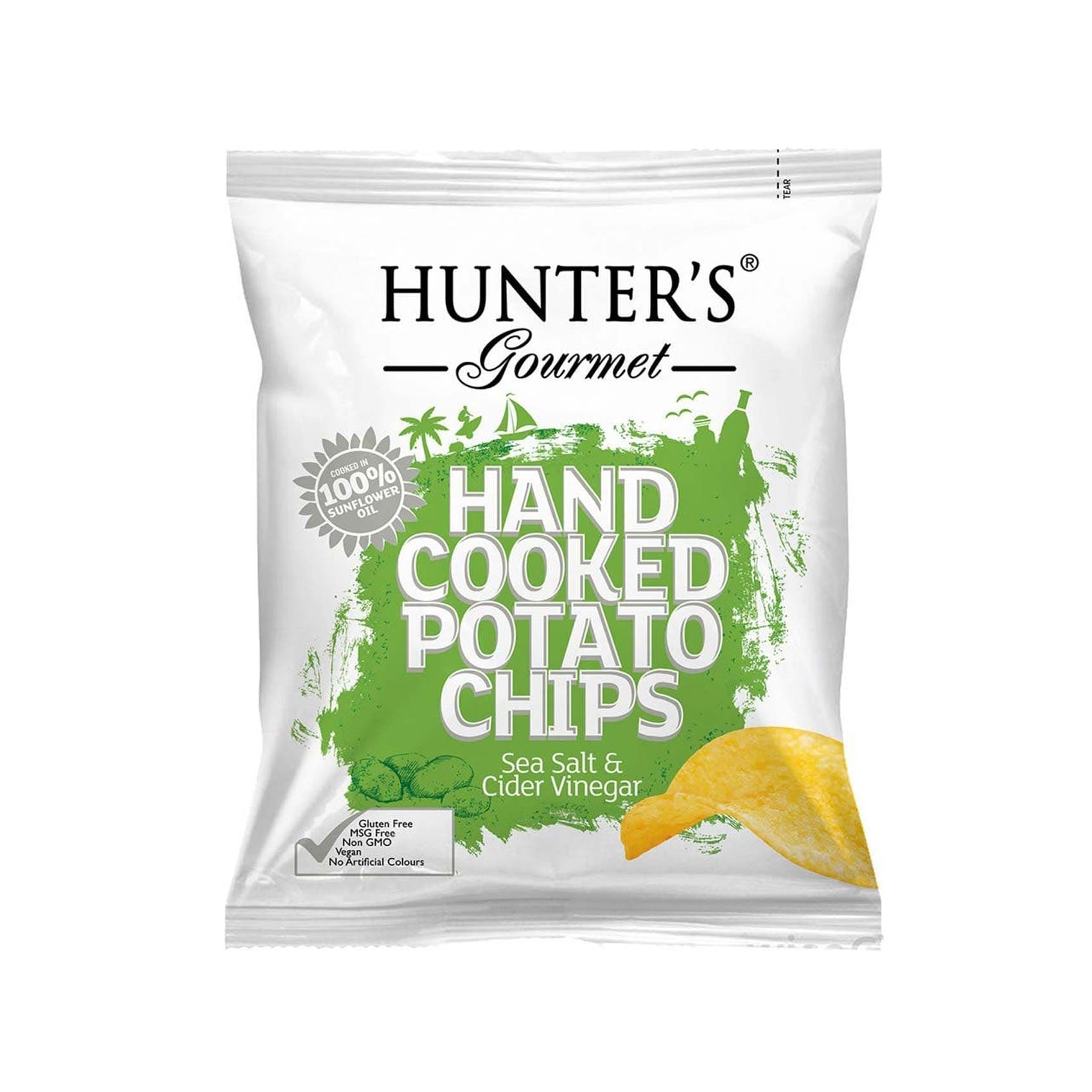 Hunter’s Gourmet Hand Cooked Potato Chips Sea Salt And Cider Vinegar – 50gm Hunter’s Gourmet Hand Cooked Potato Chips Sea Salt And Cider Vinegar – 50gm