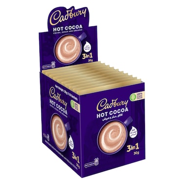 Cadbury 3-In-1 Hot Chocolate - 30 Gram x10