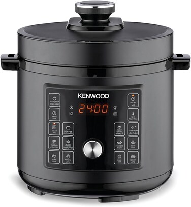 KENWOOD 16-In-1 Electric Pressure Cooker 6L 1000W Multifunctional Programmable Multicooker With Safety Feature, 16 Smart Cook Programs, Manual Function For Personalised Recipes PCM90.000BK Black