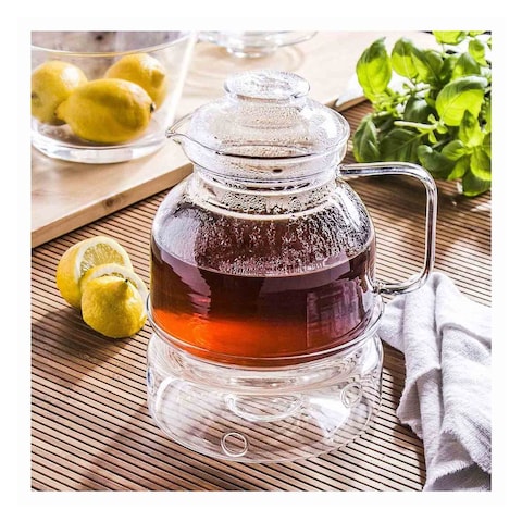 Termisil Glass Tea Pitcher with Candle Heater - 1.5 Liter - Clear