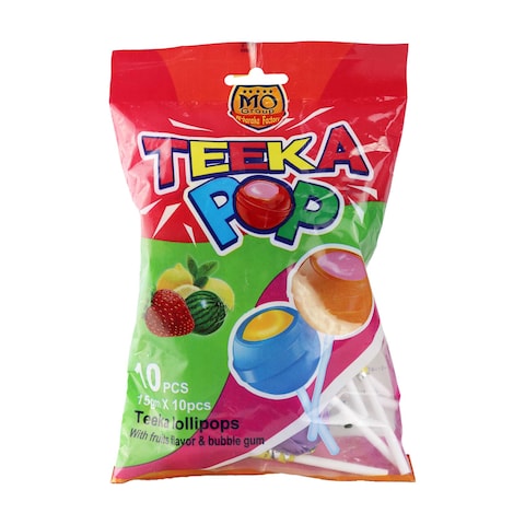 Teeka Lollipops with Bubble Gum - 15 gm