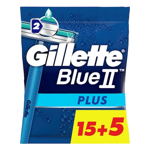 Gillette Blue 2 Plus Disposable Razor For Men - 20 Count