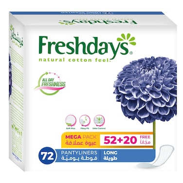 Freshdays Daily Pantyliner - Long - 72 Pads