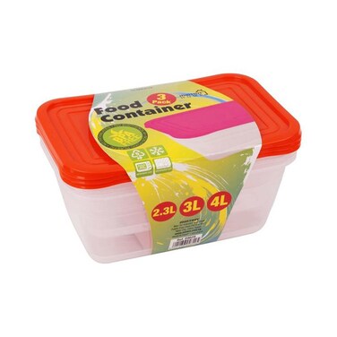 علبة حفظ طعام منترا مستطيلة - 3 لتر
