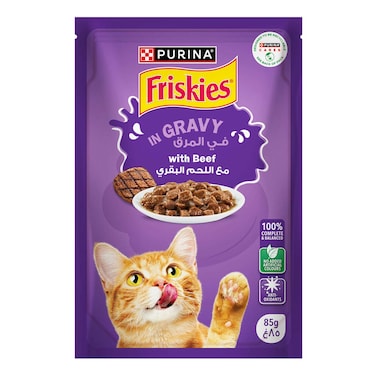 طعام قطط بورينا فريسكس باللحم مع المرق - 85 جم