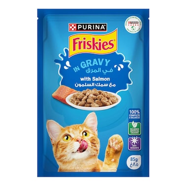 Purina Friskies Cat Food With Salmon In Gravy - 85 gm