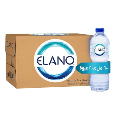إيلانو كرتونة مياه طبيعية للشرب - 600 مل - 20 زجاجة