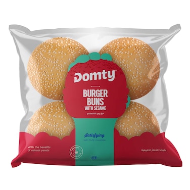 Domty Sesame Bun Bread - 4 Pieces