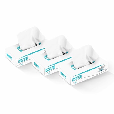 White Facial Tissues - 200 Tissues - 3 Pieces