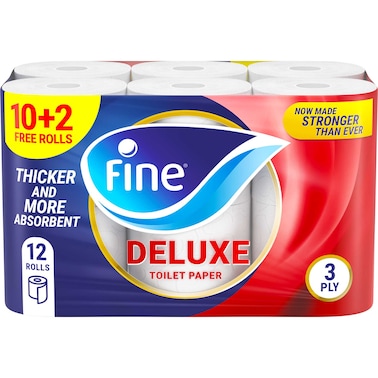 Fine Toilet Paper Deluxe - 12 Rolls.