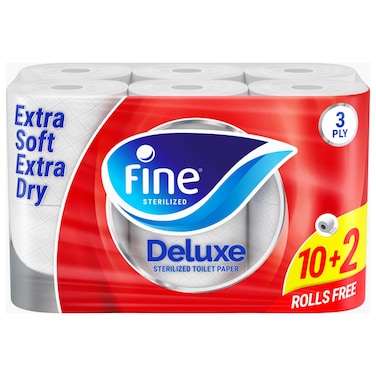 Fine Toilet Paper Deluxe - 12 Rolls.