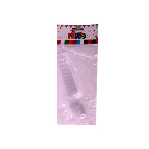 Tiba Disposable Plastic Forks - 10 Pieces - White