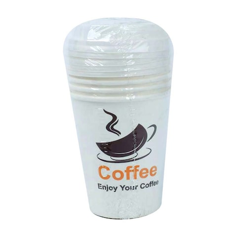 Tiba Disposable Paper Cup with Lid - 5 Cups - White