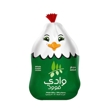 وادي فوود دجاجة كاملة مجمدة - 1200-1300 جرام