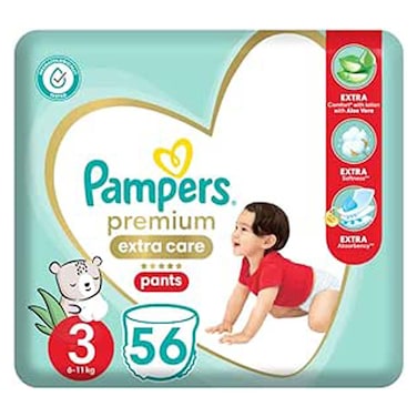 Pampers Premium Care Baby Pants 3 Midi, 6-11 kg - 56 Diapers