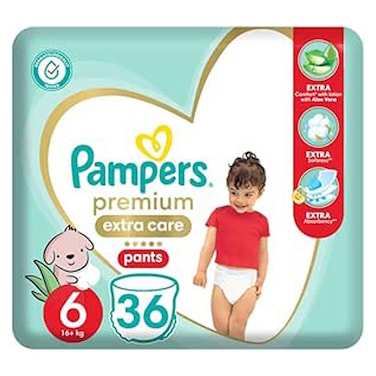 Pampers Premium Care Baby Pants 6 Extra Large, 16+ kg - 36 Diapers