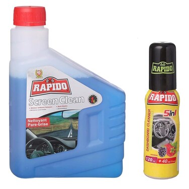 منظف رجاج السيارة رابيدو كلين - 1 لتر + منظف التابلوة - 180 مل