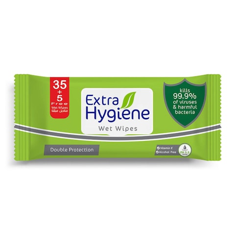 Extra Hygiene Double Protection Wipes - 40 Wipes