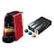 Nespresso Essenza Mini Coffee Machine 0.6 Liters 19 Bar  - Red - D30-EU2-RE-NE2 + 30 Free Coffee Capsules