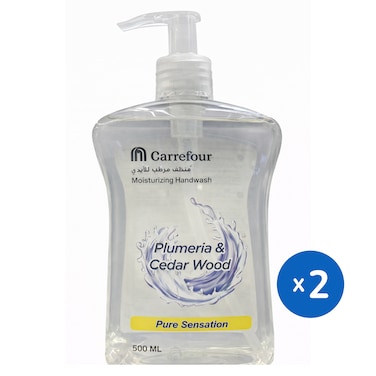 كارفور سائل غسيل اليدين باحساس الانتعاش - 500 مل - عبوتين