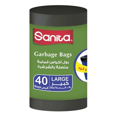 Sanita Trash Bags Roll - 90 x 70 Cm - 40 Bags