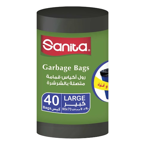 Sanita Trash Bags Roll - 90 x 70 Cm - 40 Bags