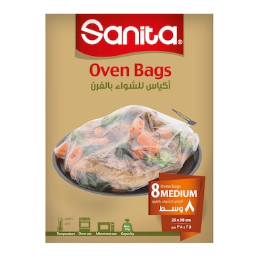 سانيتا اكياس شوى متوسطة - 38 * 25 سم - 8 أكياس