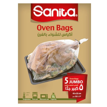 Sanita Jumbo Oven Bags - 43 x 55 Cm - 5 Bags