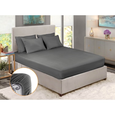 ملاية فوربد بحواف مطاطية - 120 * 200 سم - رمادي غامق