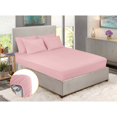 4Bed Bed Sheet Fitted - 160 x 200 cm - Rose Color