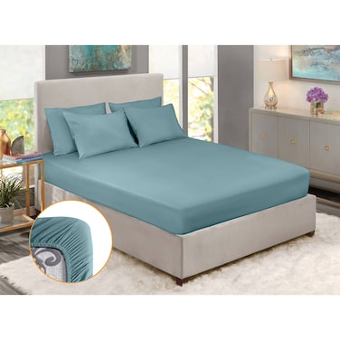 ملاية فوربد بحواف مطاطية - 180 * 200 سم - بترولي