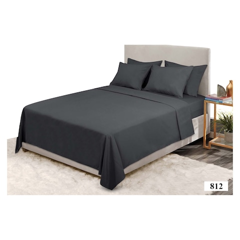 4Bed Fitted Bed Sheet - 180 * 200 Cm - Dark Gray