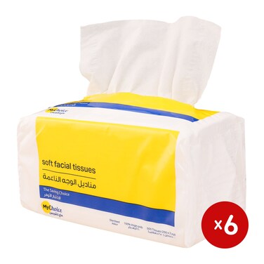 Mychoice Facial Tissues - 550 Tissues - 6 Pack