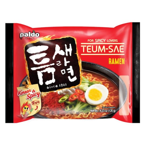 Paldo Extra Spicy Instant Korean Noodles with Soup - 120 gm