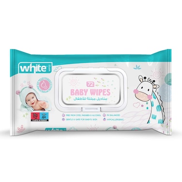 White Wipes Baby - 72 Tissues