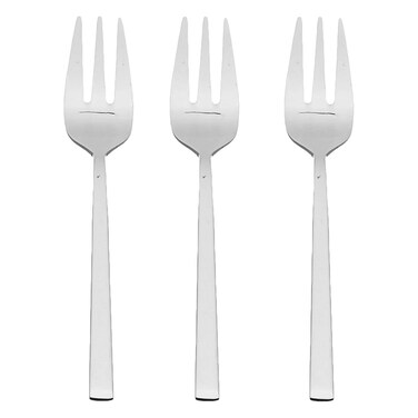 طقم شوك حلويات نيفولام ستانلس ستيل - 3 قطع - فضي