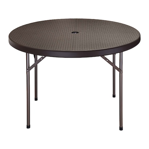 Foldable Round Rattan Table - 110 * 74 Cm - White