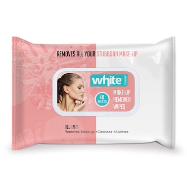 White Make Up Remover Wipes - 40 Wipes